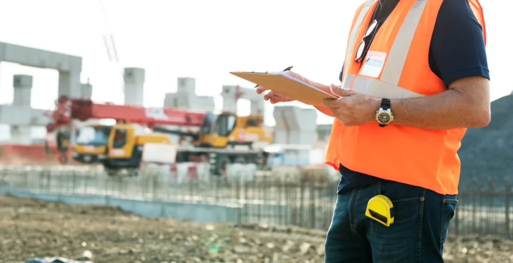 Fotografía de una gran obra en construcción supervisada por el residente de obra