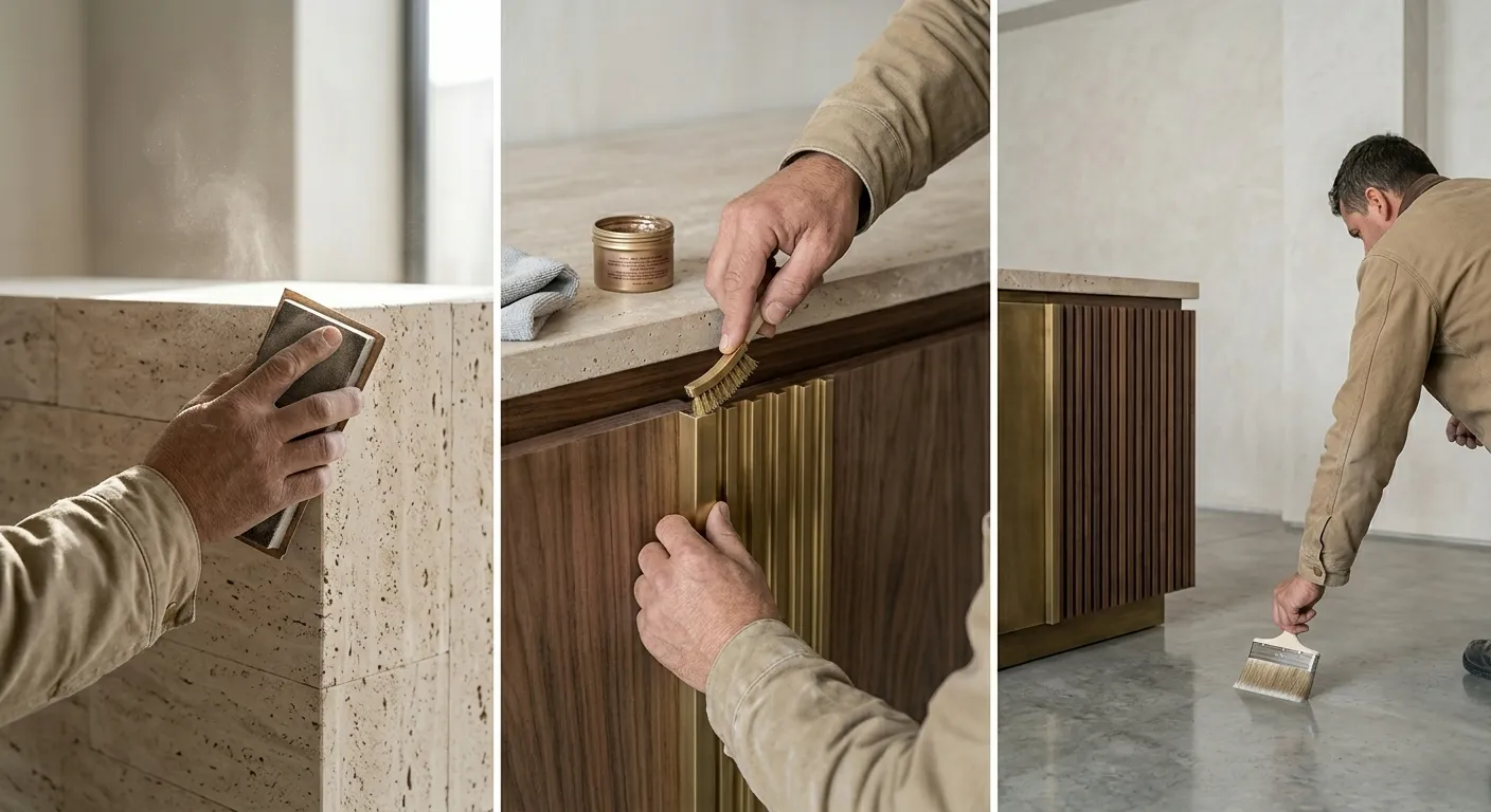 Fotografía del proceso de acabados a diferentes zonas cubiertas por el servicio de diseño de interiores de GRUPO S3